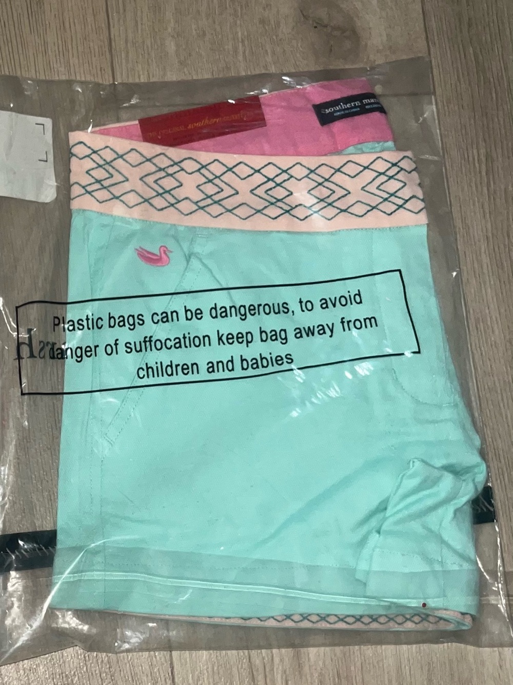 Southern Marsh Mint Green Women’s Shorts with Pink Accents
